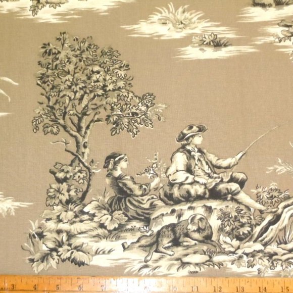 Luxury Marquette Pewter Toile Textile - Picture 3 of 4